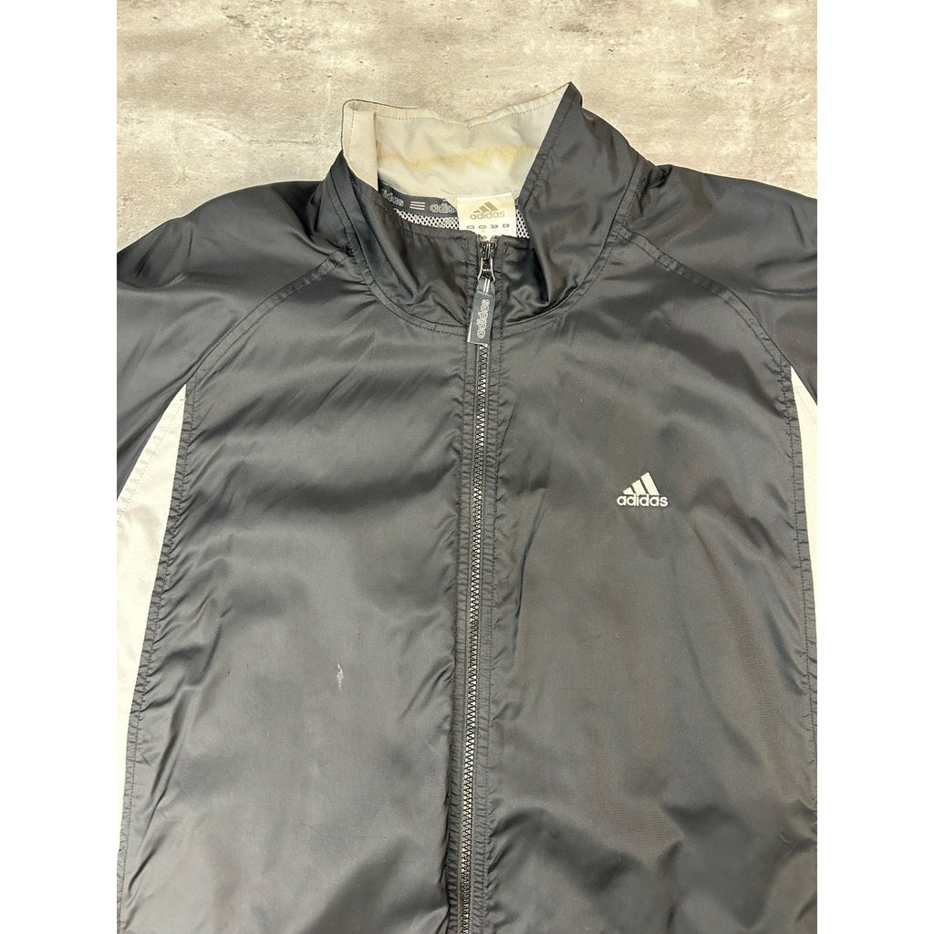 Vintage Adidas Embroidered Logo Nylon Full Zip Windbreaker Jacket Size XL