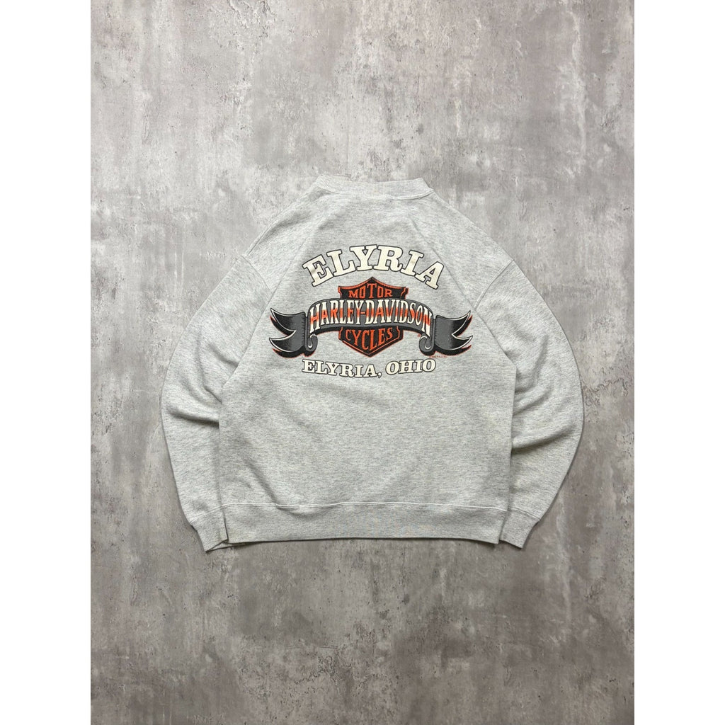 Vintage 1990 Harley Davidson Ribbon Graphic Spellout Sweatshirt Size Large
