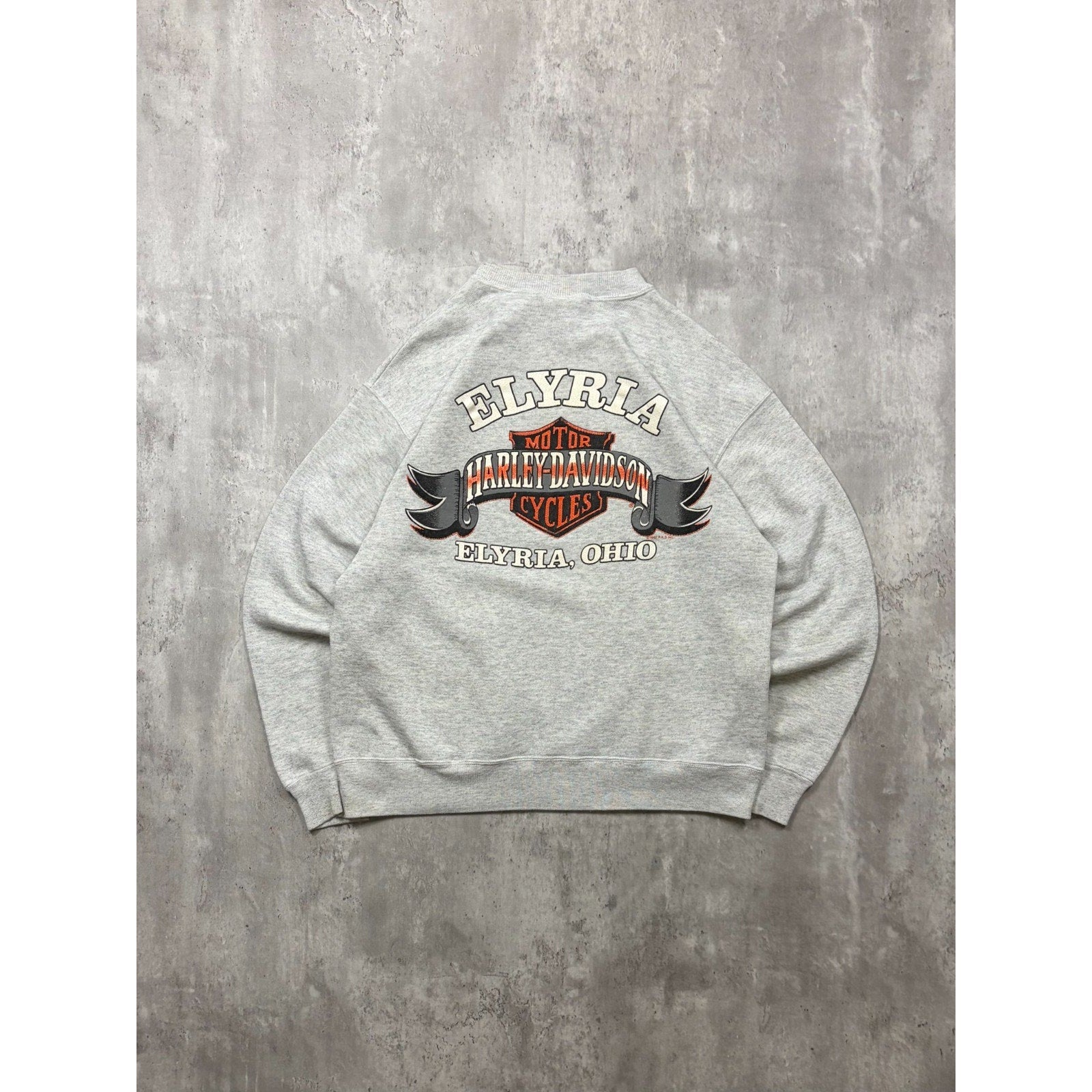 Vintage 1990 Harley Davidson Ribbon Graphic Spellout Sweatshirt Size Large