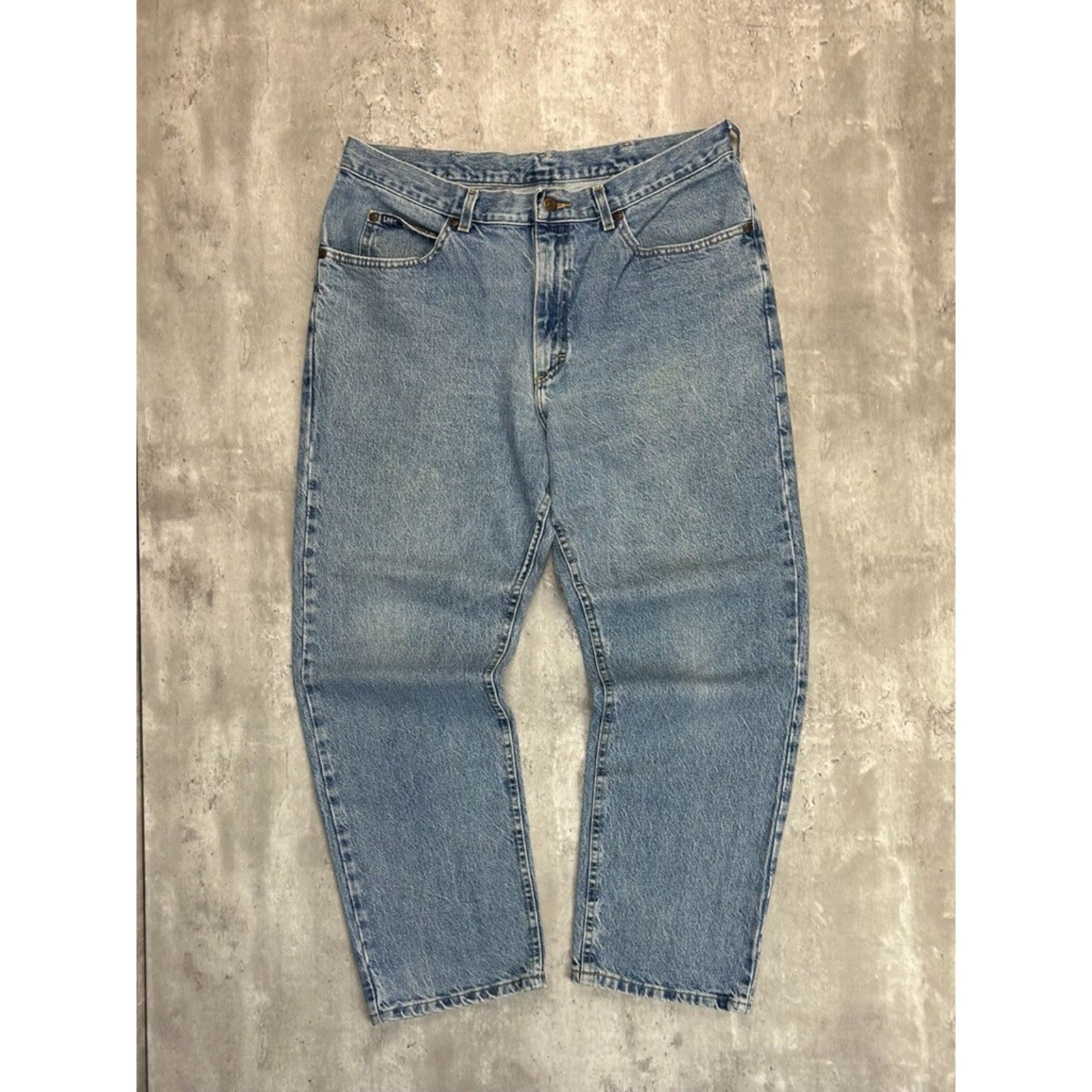 Vintage 90s Lee Regular Fit Light Wash Denim Pants Size 37 Blue