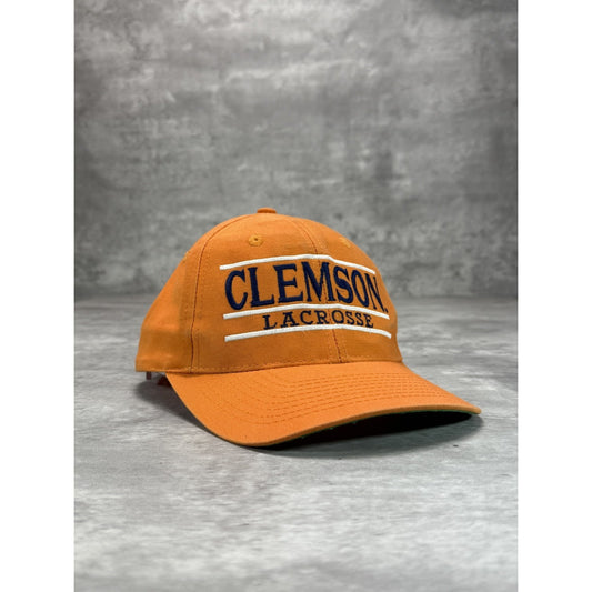 Vintage 90s Clemson Tigers Lacrosse NCAA Embroidered Spellout Snapback Hat OSFA