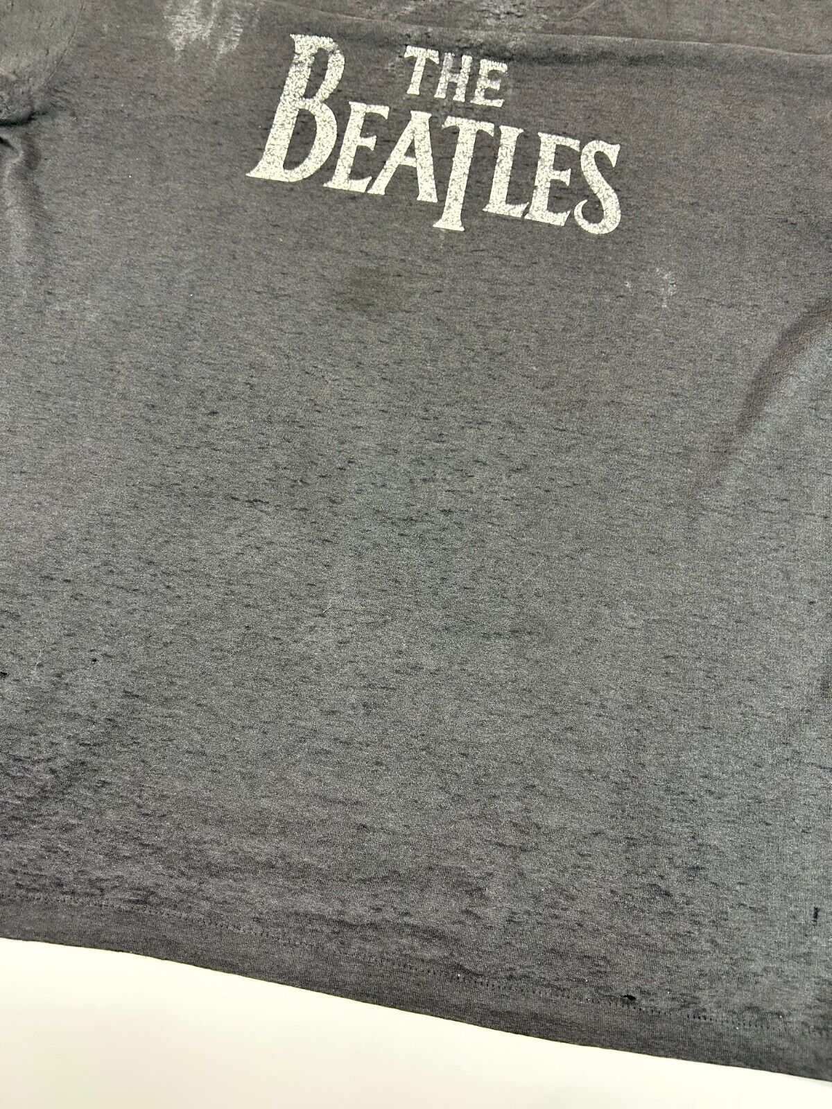 VTG 80s/90s The Beatles Rock Music Graphic Spellout Distressed T-Shirt Sz Large