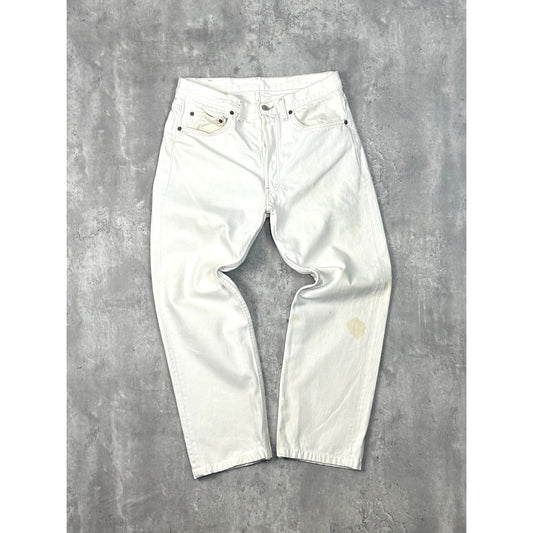 Vintage Levis 501 Red Tab White Denim Pants Size 32 White