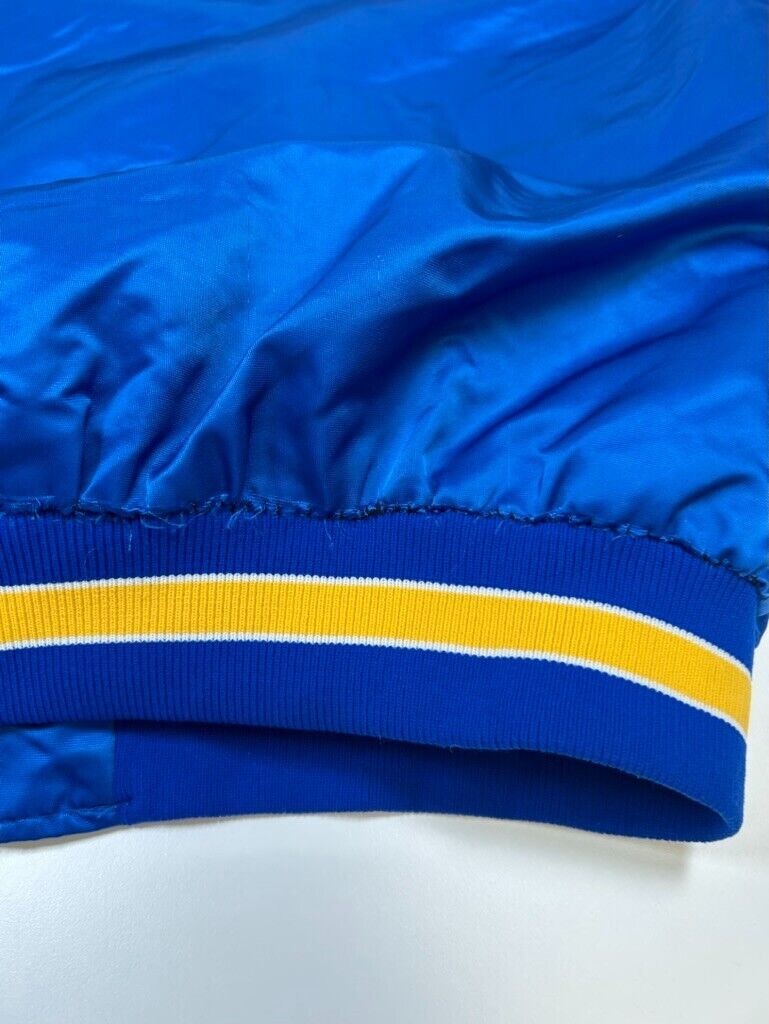 Vintage 80s Milwaukee Brewers MLB Starter Satin Bomber Jacket Size Large