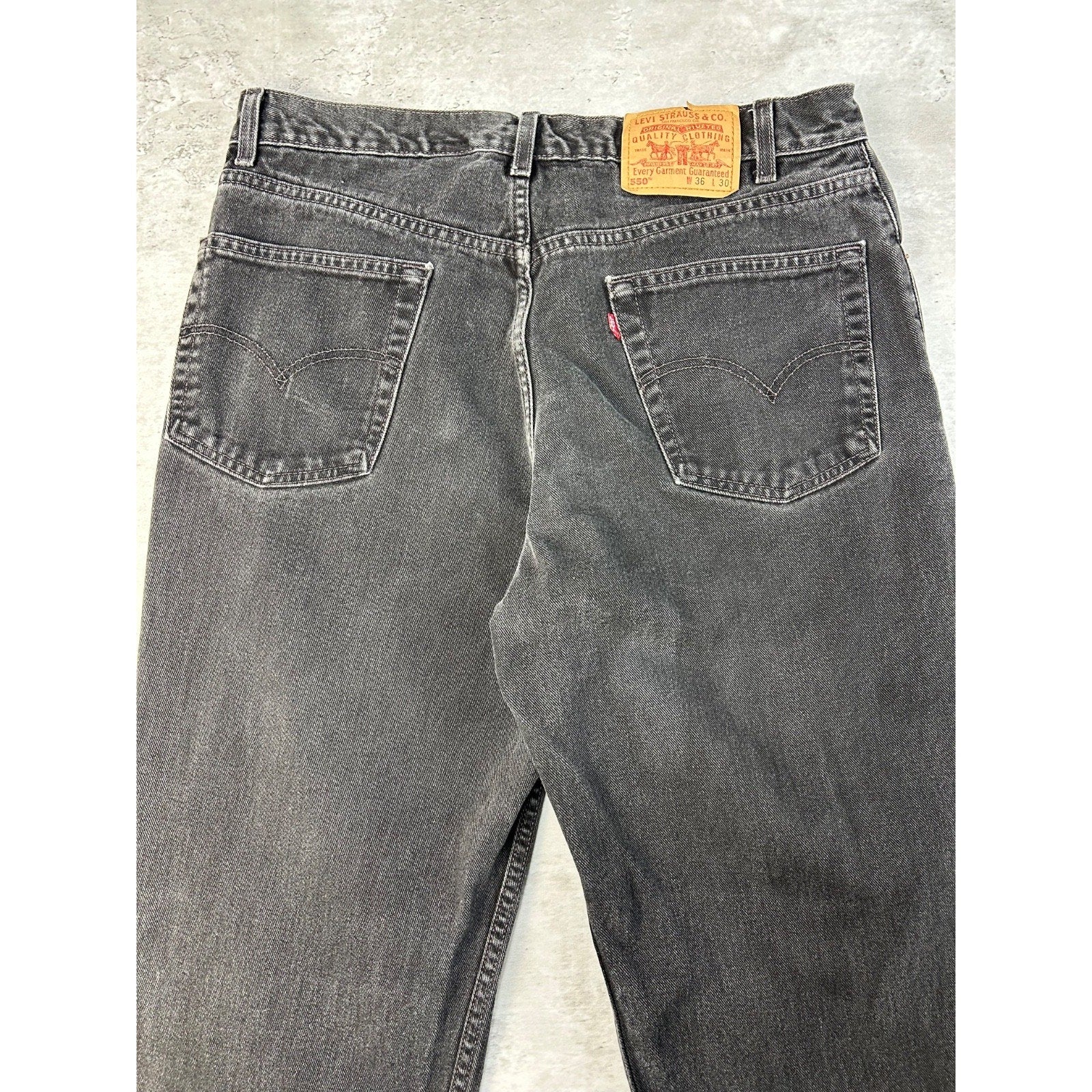 Vintage 90s Levis 550 Red Tab Black Denim Pants Size 34