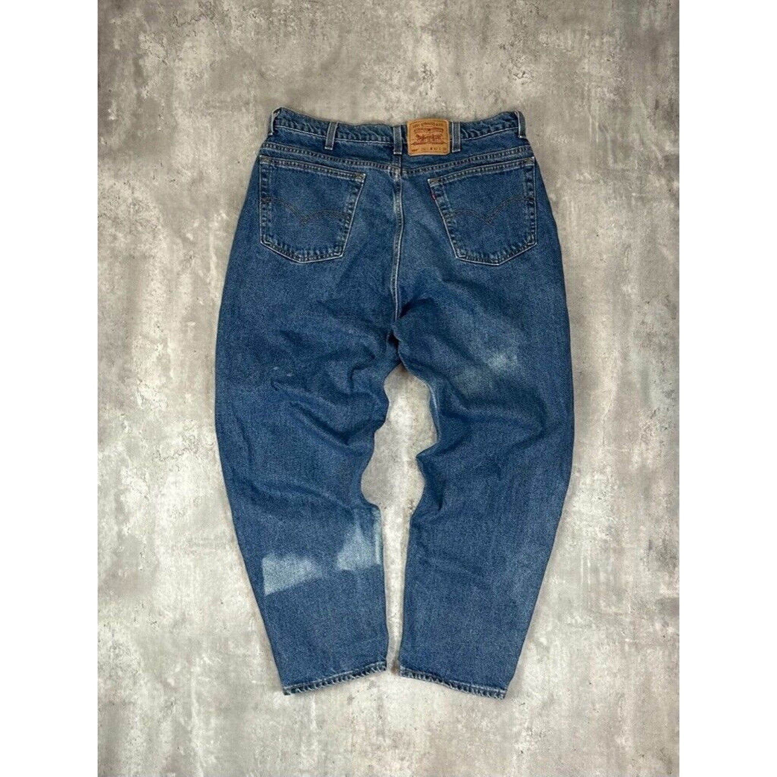 Vintage 90s Levis 560 Red Tab Loose Fit Tapered Leg Dark Wash Denim Pants Size 41