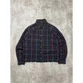 Vintage Eddie Bauer Plaid Cropped Single Pocket Button Up Shirt Size Medium
