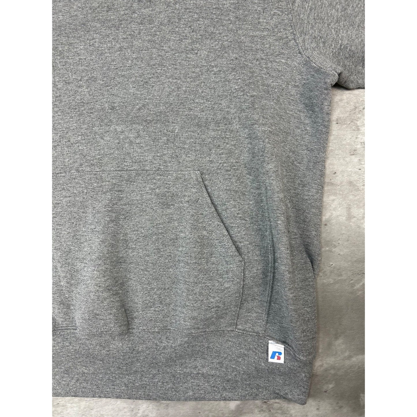 Vintage Russell Athletics Blank Pullover Hooded Sweatshirt Size Large Gray
