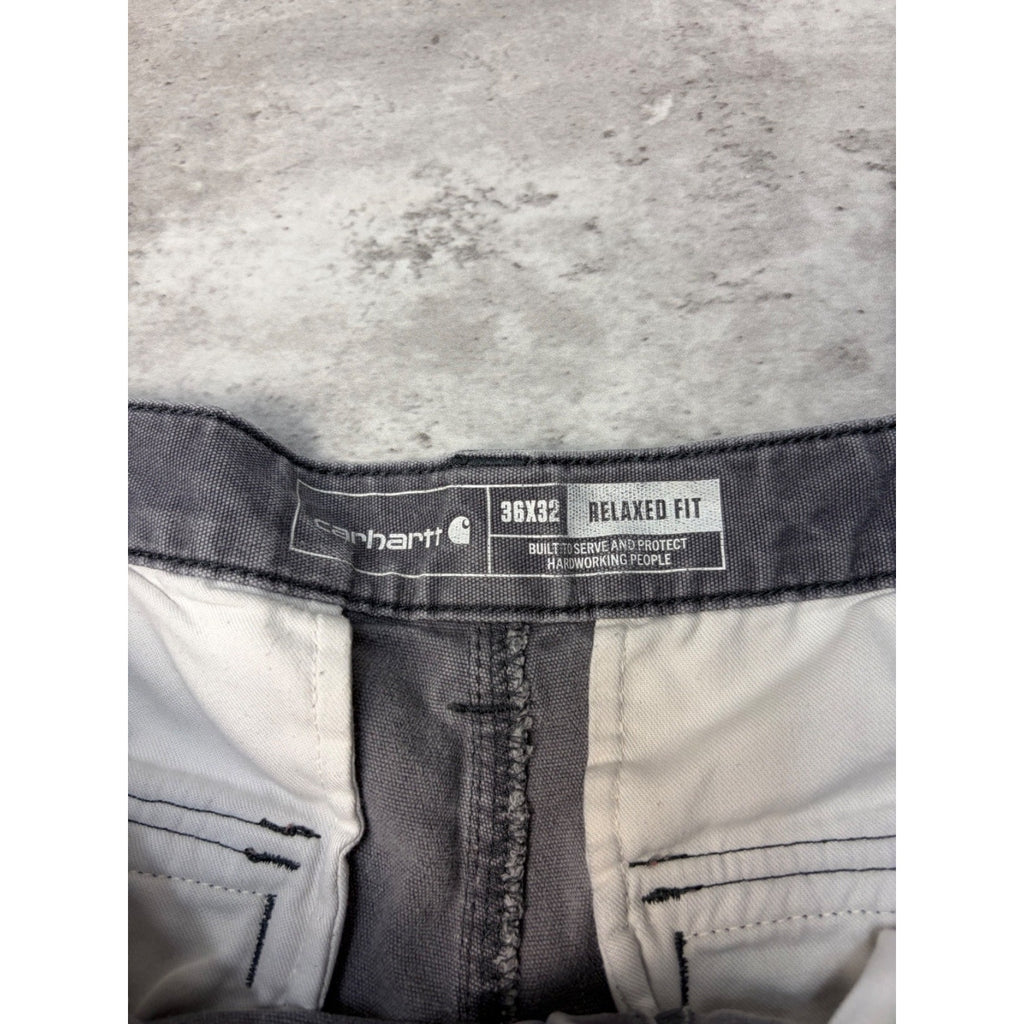 Carhartt Relaxed Fit Canvas Workwear Grey Cargo Pants Size 35