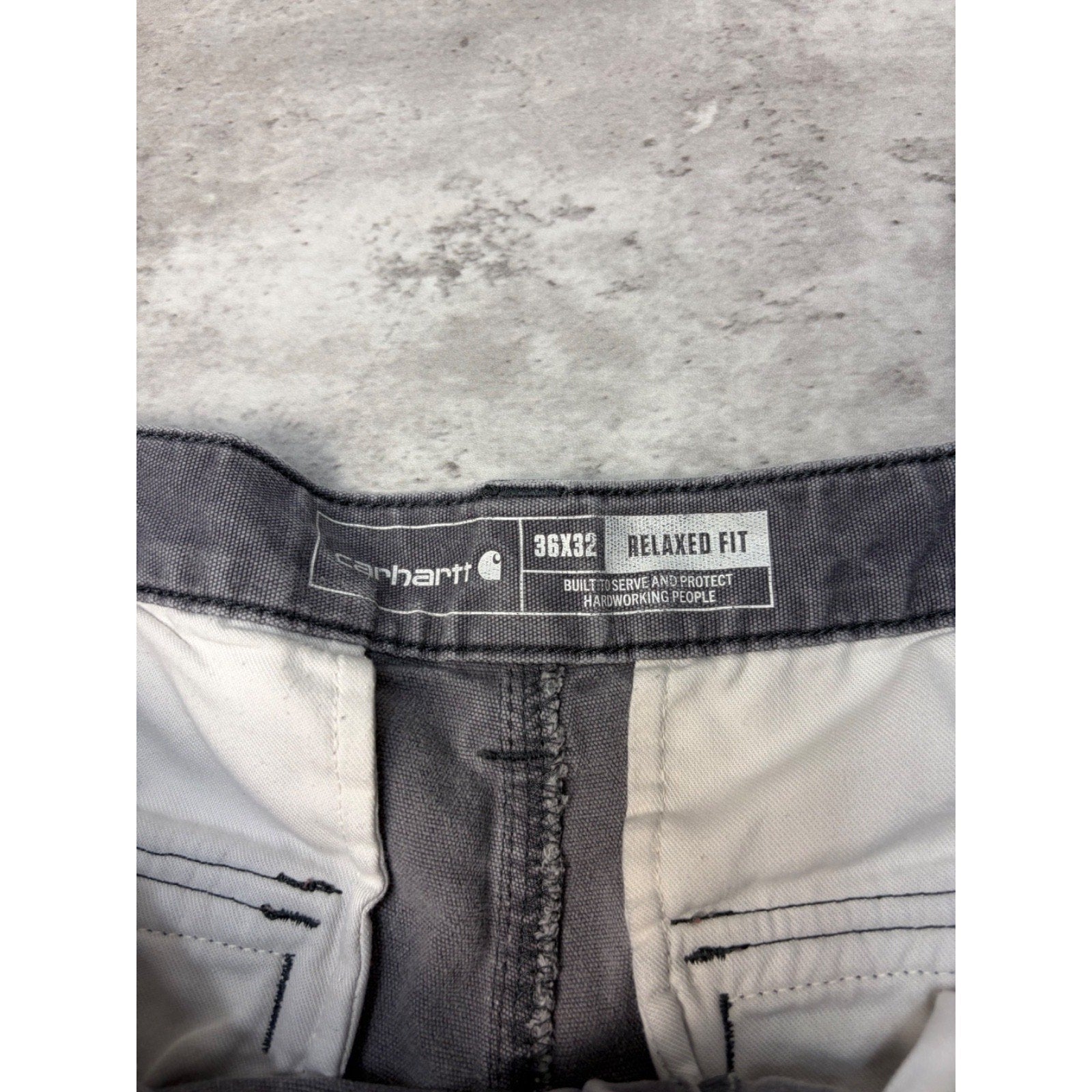 Carhartt Relaxed Fit Canvas Workwear Grey Cargo Pants Size 35