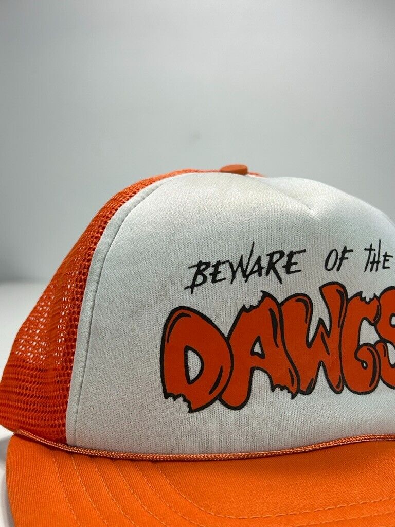 VTG 80s/90s Cleveland Browns NFL Beware Of The Dawgs Trucker Snapback Hat OSFA