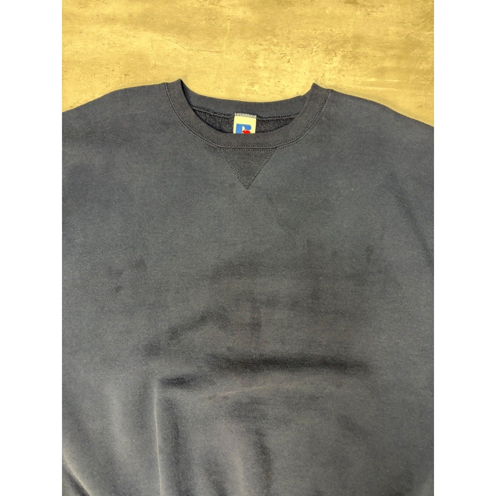 Vintage 90s Russell Athletics Navy Blue Blank Crewneck Sweatshirt Size XL