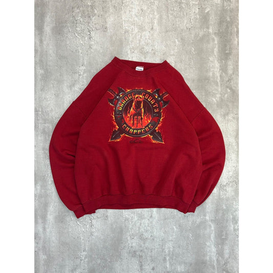 Vintage Y2K Orange County Choppers Flame Crest Graphic Sweatshirt Size XL