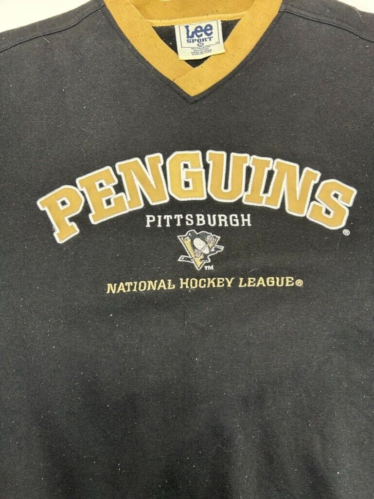 Vintage Pittsburgh Penguins NHL Embroidered Spellout Hockey Sweatshirt Sz Medium