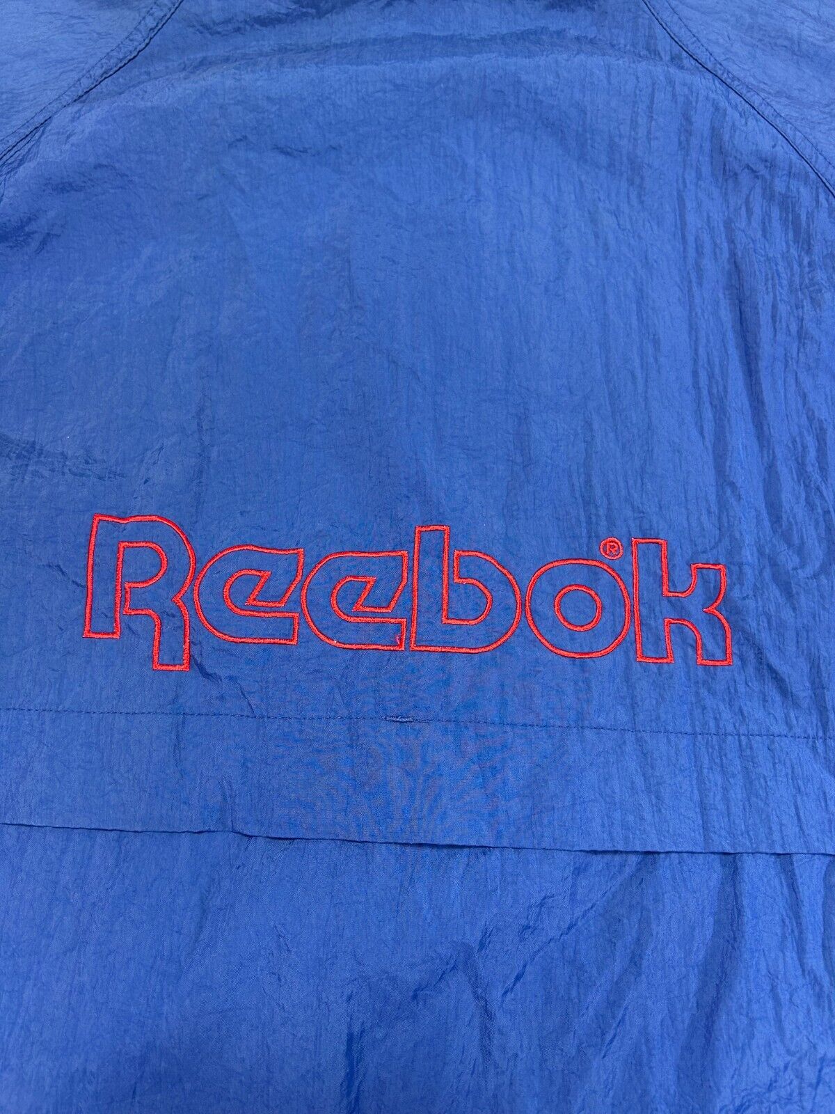 Vintage 90s Reebok Embroidered Logo Full Nylon Windbreaker Jacket Size Large