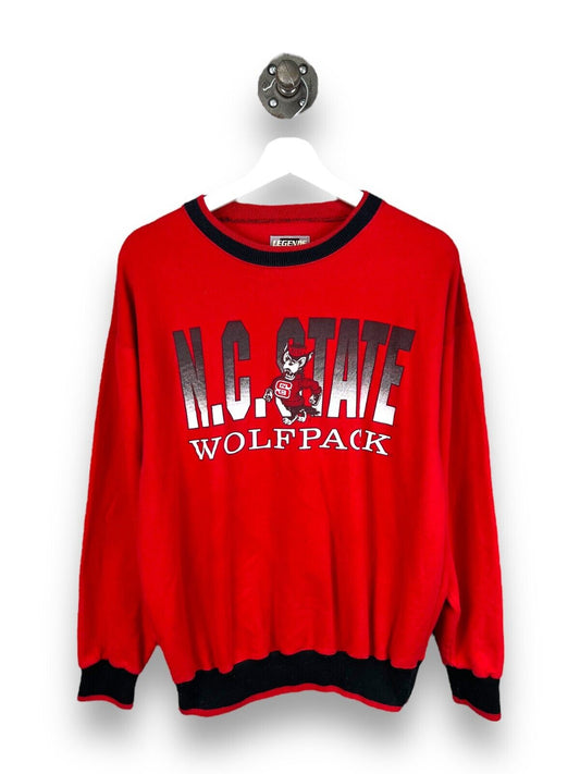 Vintage 90s NC State Wolf Pack Spell Out Graphic NCAA Sweatshirt Size Medium