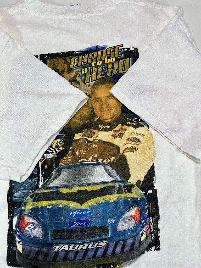 Mark Martin #6 Nascar Racing Choose To Be A Hero Batman Begins T-Shirt Sz Large