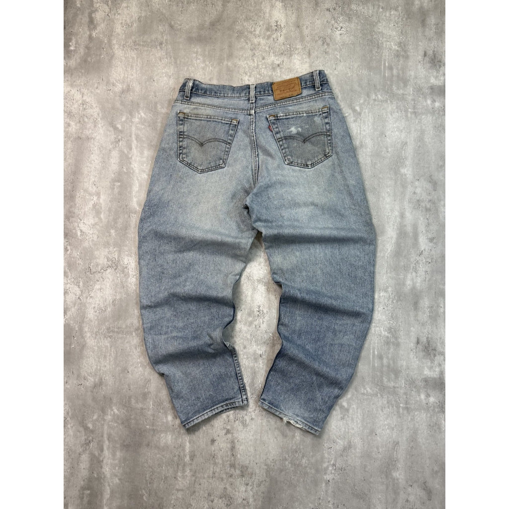 Vintage 90s Levis Red Tab Distressed Light Wash Denim Pants Size 36