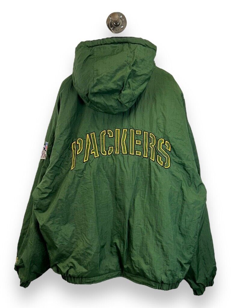 Vintage 90s Green Bay Packers NFL Insulated Reversible Nylon Jacket Size 2XL