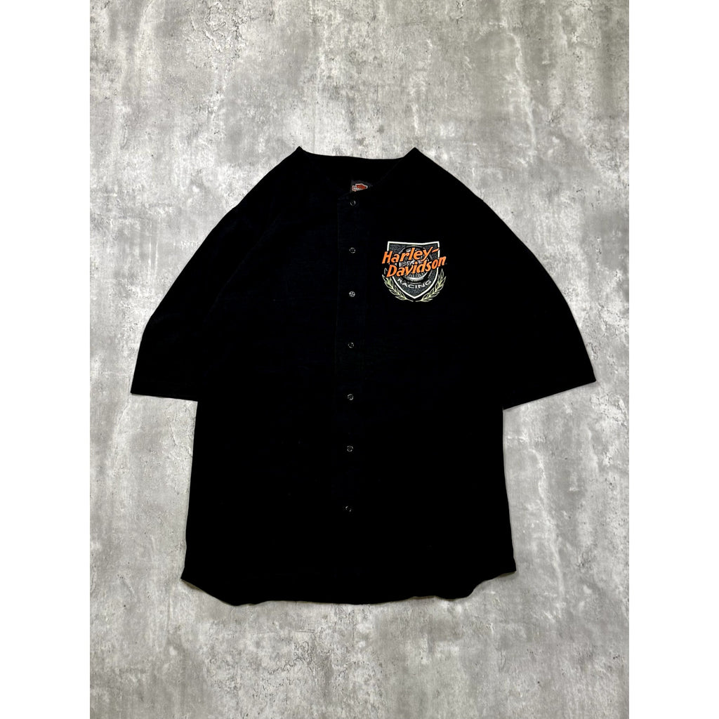 Vintage Harley Davidson Fort Collins Landscape Graphic Baseball Jersey Sz Large