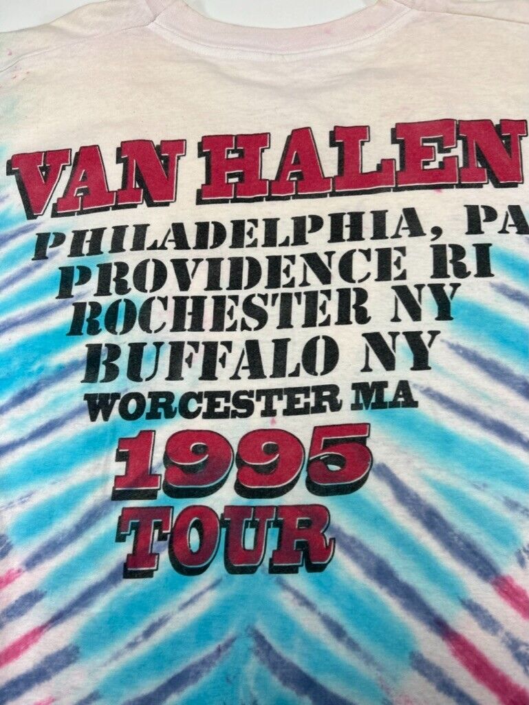 Vintage 1995 Van Halen Tour Rock Music Graphic T-Shirt Size Large 90s