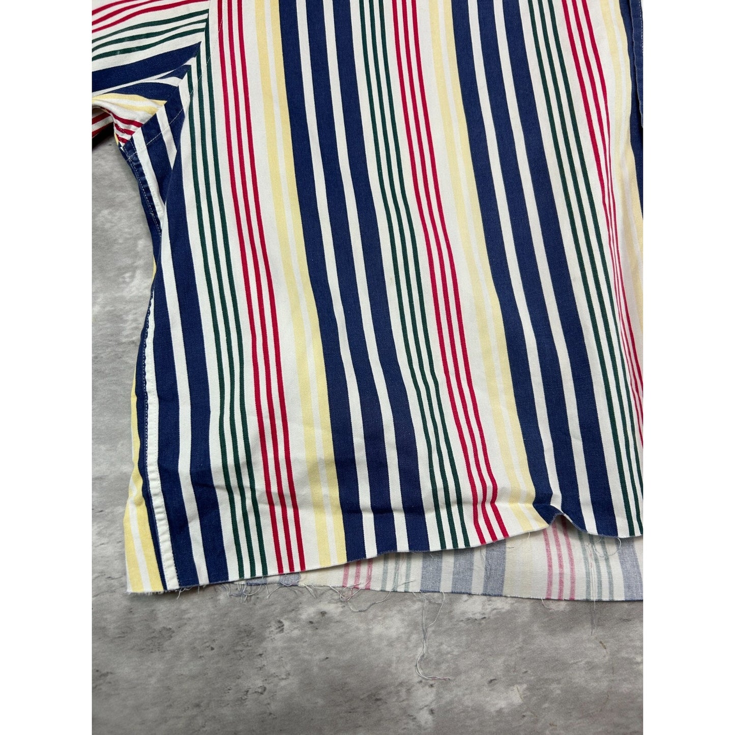 Vintage 90s Tommy Hilfiger Striped Cropped Button Up Shirt Size XL