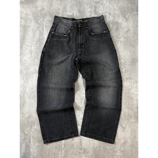 Vintage Y2K Koman Jeans Baggy Fit Faded Black Denim Pants Size 32