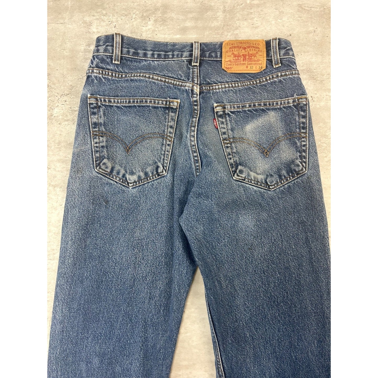 Vintage 90s Levis 505 Regular Fit Red Tab Dark Wash Denim Pants Size 30