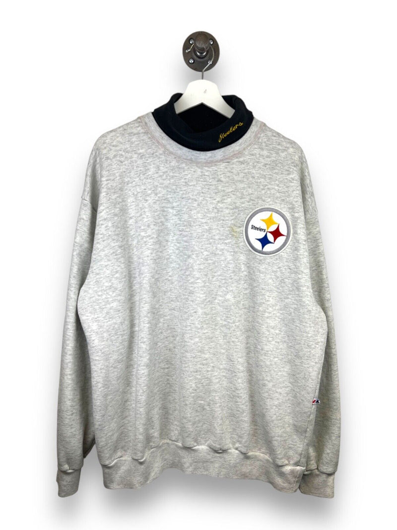 Vintage 90s Pittsburgh Steelers Embroidered NFL Turtleneck Sweatshirt Size XL