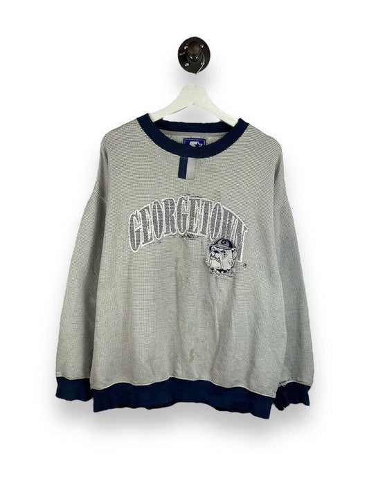 Vintage 90s Georgetown Hoyas NCAA Spellout Starter Distressed Sweatshirt Size L