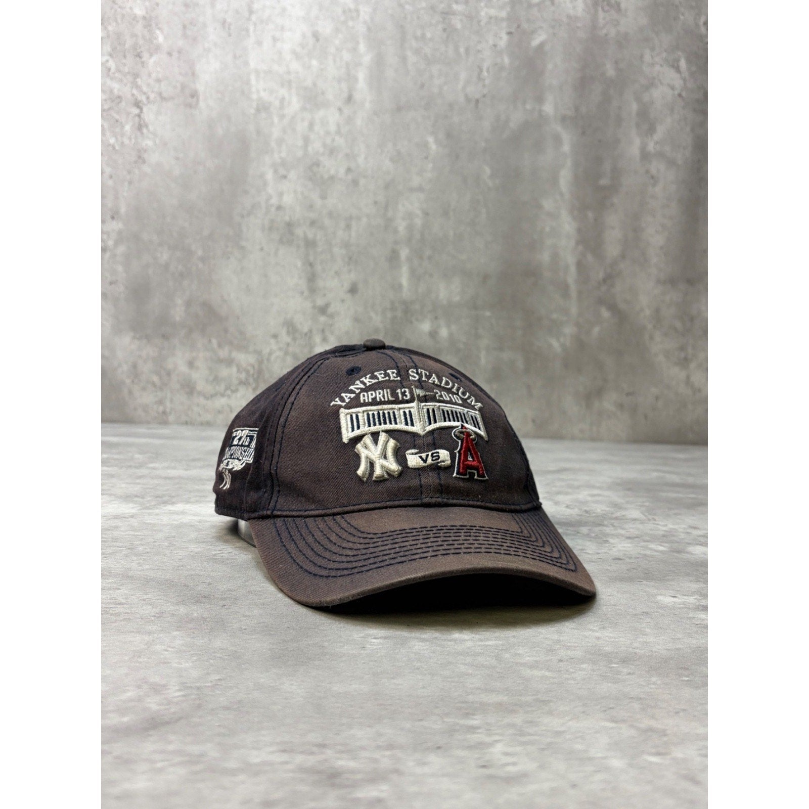 Vintage Yankees Vs Angels MLB Yankee Stadium Strapback Hat OSFA