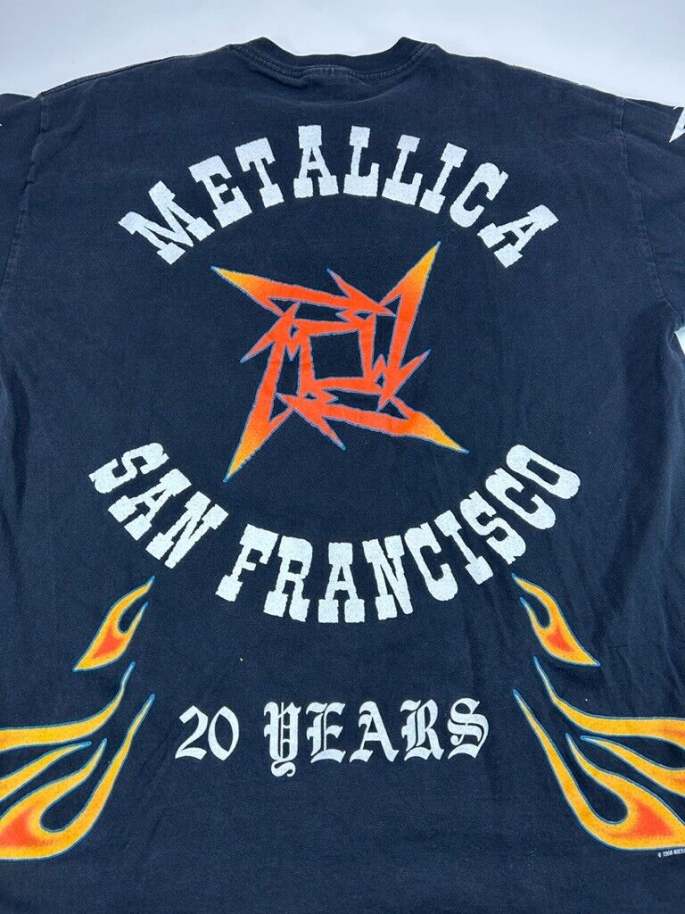 Vintage Metallica 1996 Metallica San Fransisco 20 Years Band T-Shirt Size XL