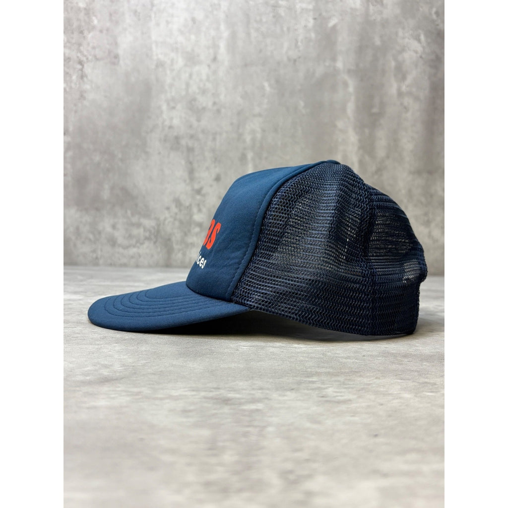 Vintage 80s/90s Lucas Lifttruck Services Spellout Trucker Snapback Hat OSFA