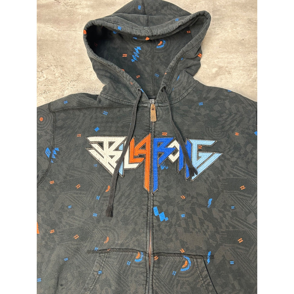 Vintage Y2K Billabong Embroidered Spellout Full Zip Sweatshirt Size XL