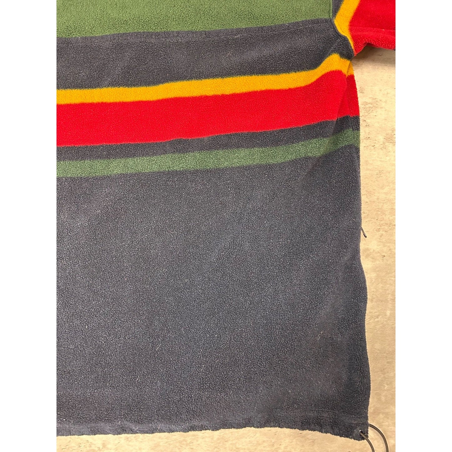 Vintage Trader Bay Striped 3/4 Zip Fleece Sweatshirt Size Large