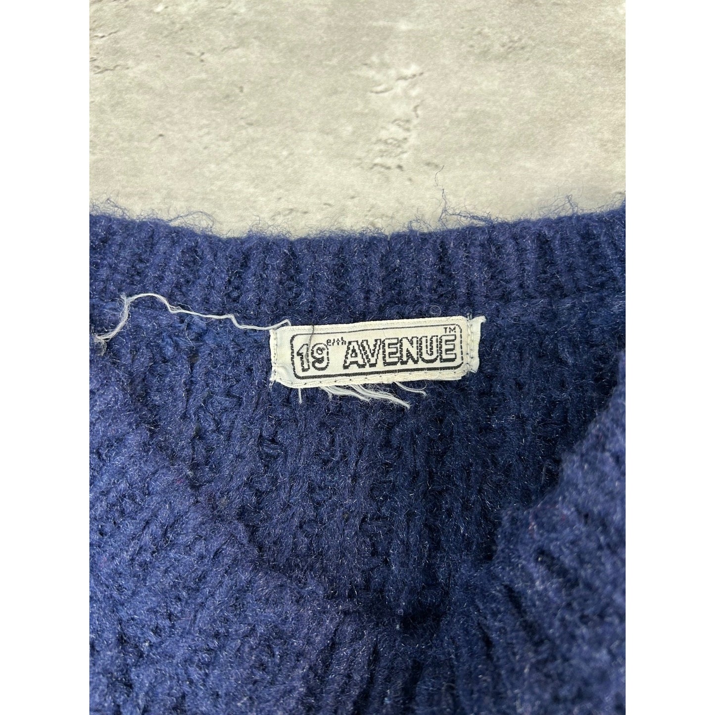 Vintage 19th Avenue Heavyweight Pullover Knit Sweater Size Medium Blue