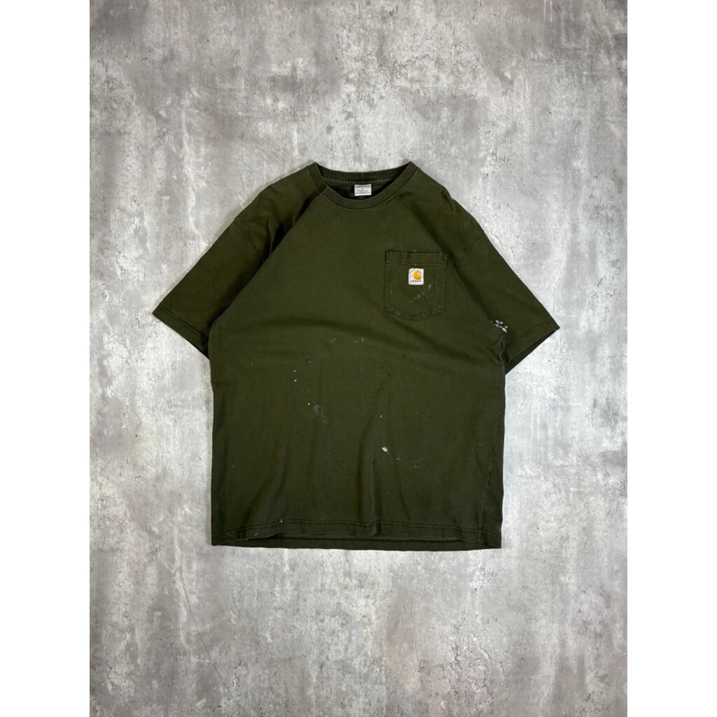 Vintage Carhartt Embroidered Patch Pocket Workwear T-Shirt Size Large