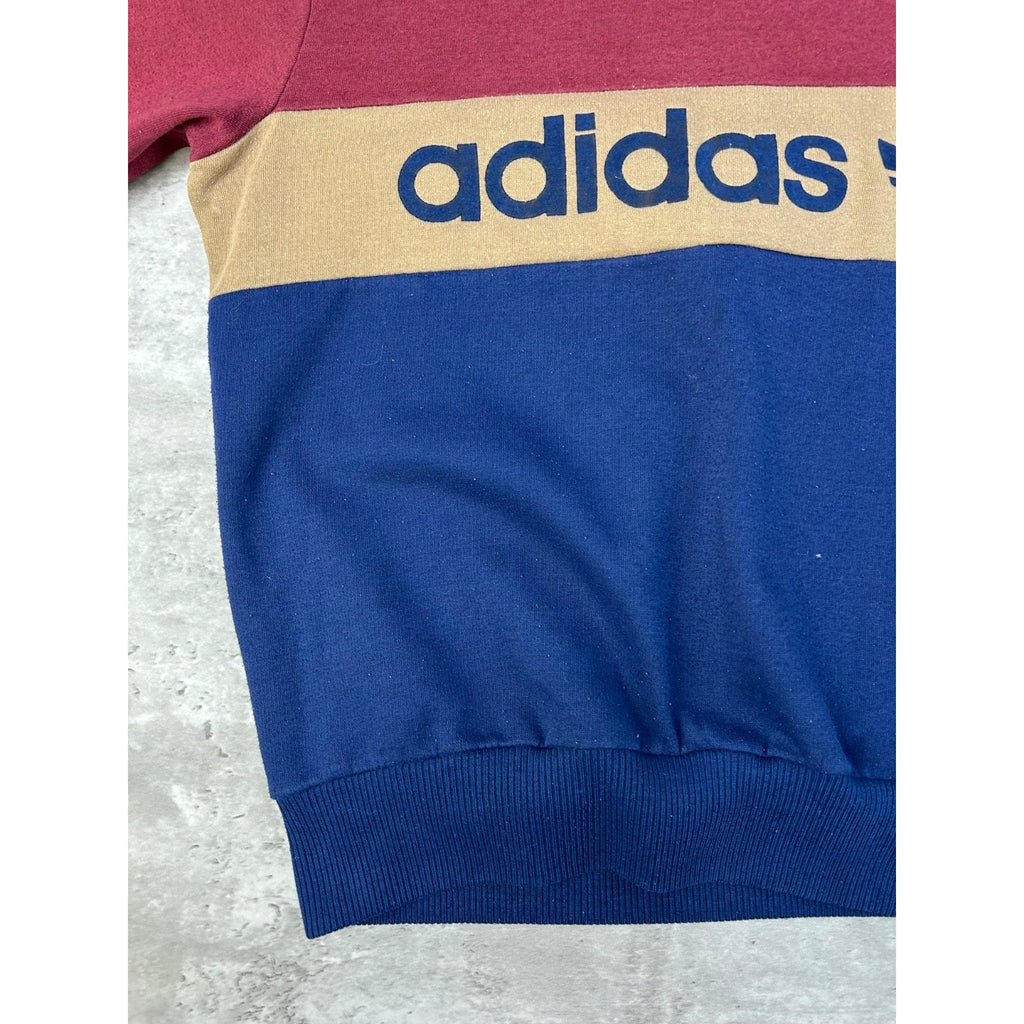 Vintage 80s Womens Adidas Graphic Trefoil Crewneck Sweatshirt Size Small