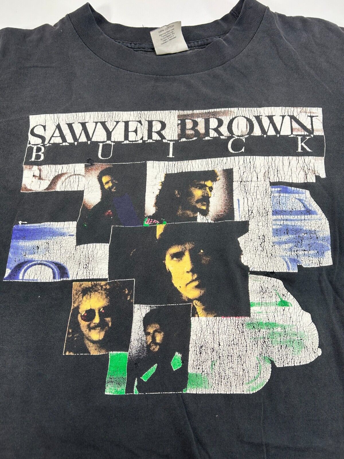 Vintage 90s Sawyer Brown Buick Country Music Graphic T-Shirt Size XL Black