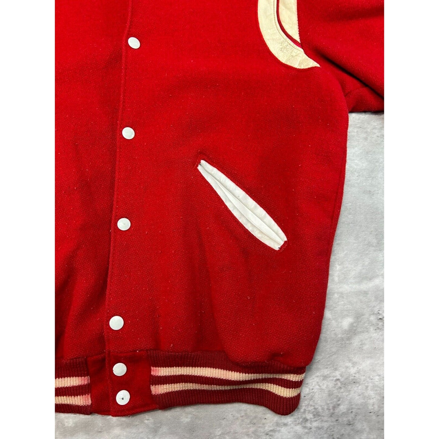 Vintage 1972 New Bremen Embroidered Collegiate Varsity Bomber Jacket Size Large