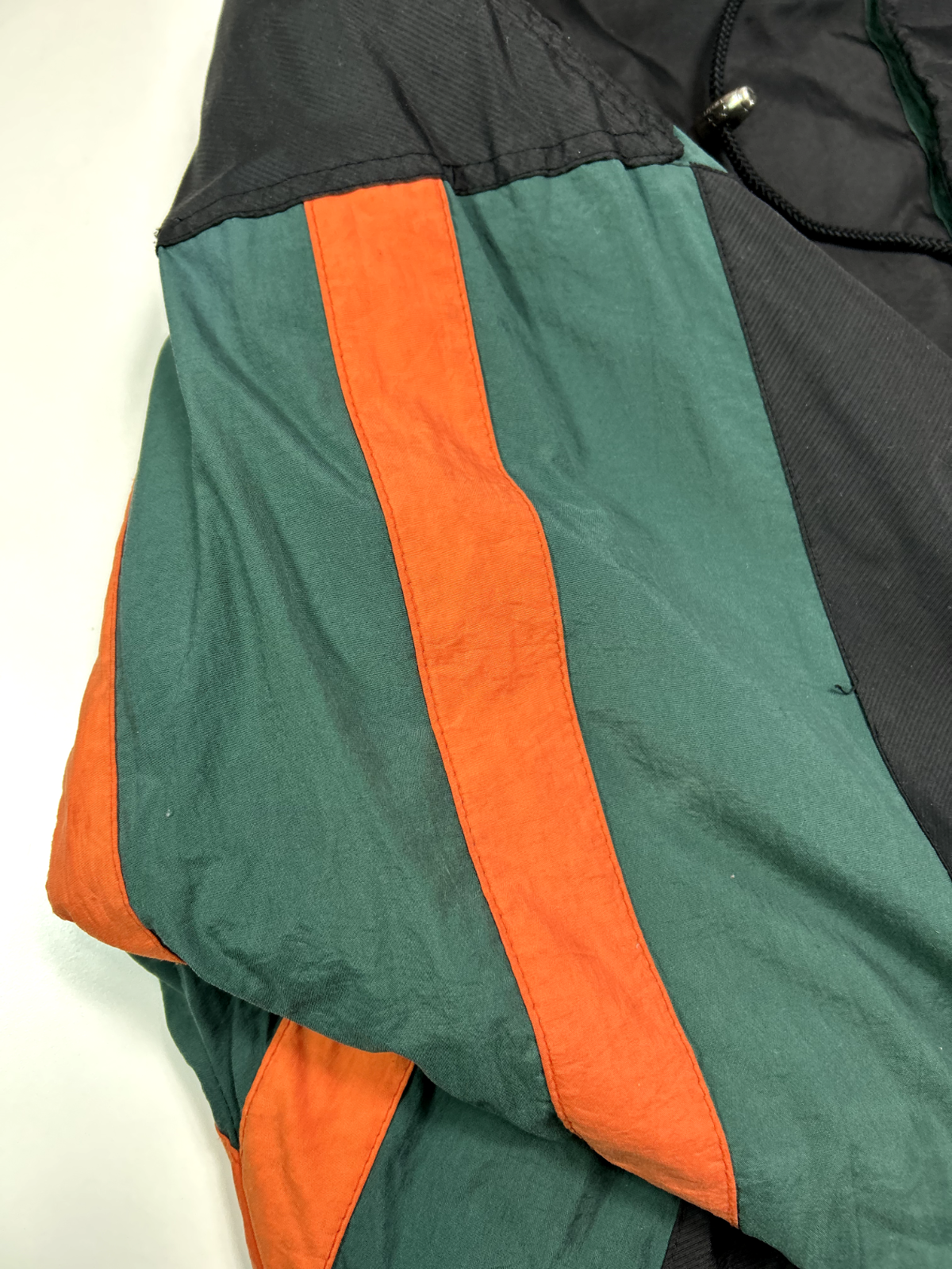 Vintage 90s Miami Hurricanes NCAA Insulated 1/2 Zip Starter Jacket Size XL Black