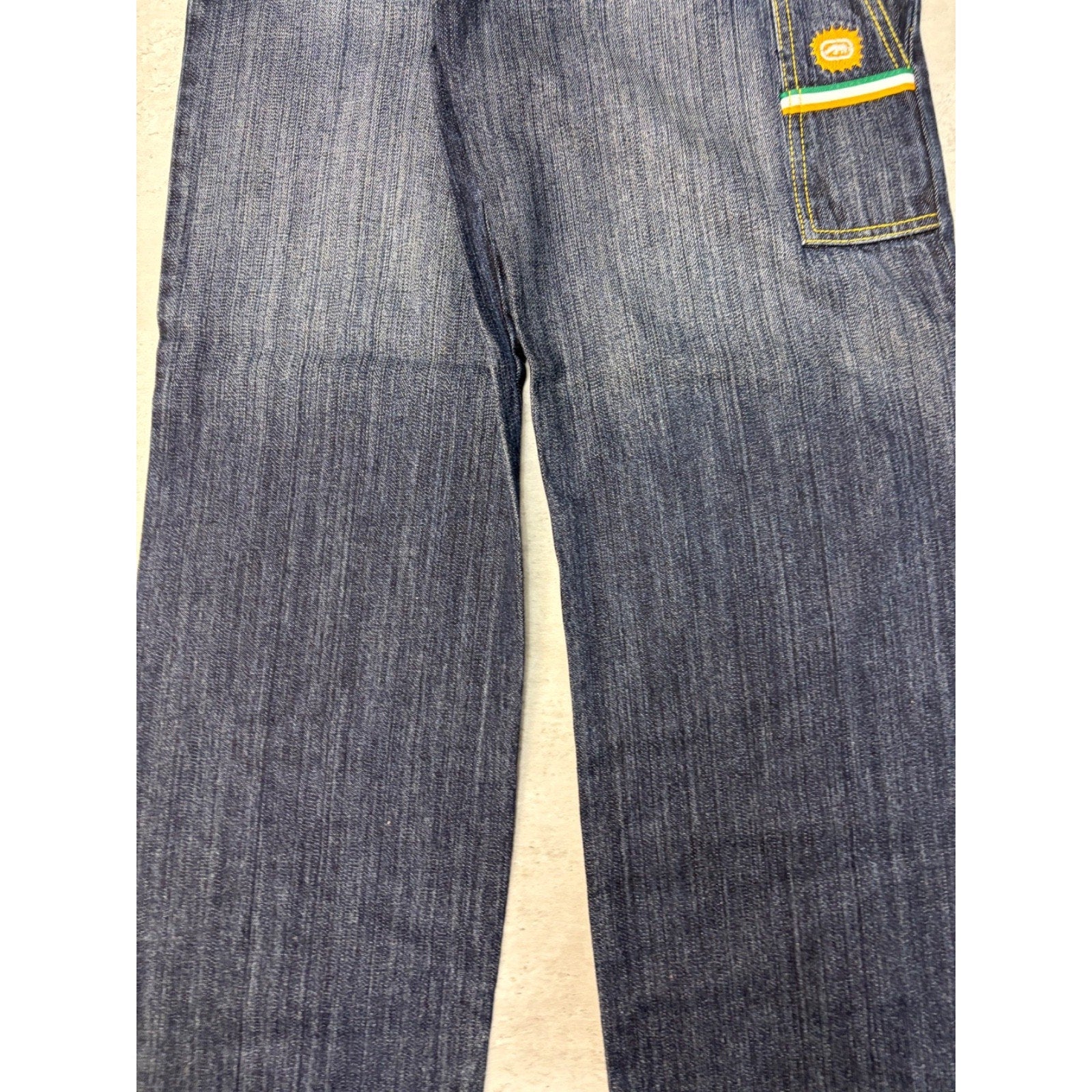 Vintage Y2K Womens Ecko Unlimited Scribble Spellout Dark Wash Denim Pants 28x29