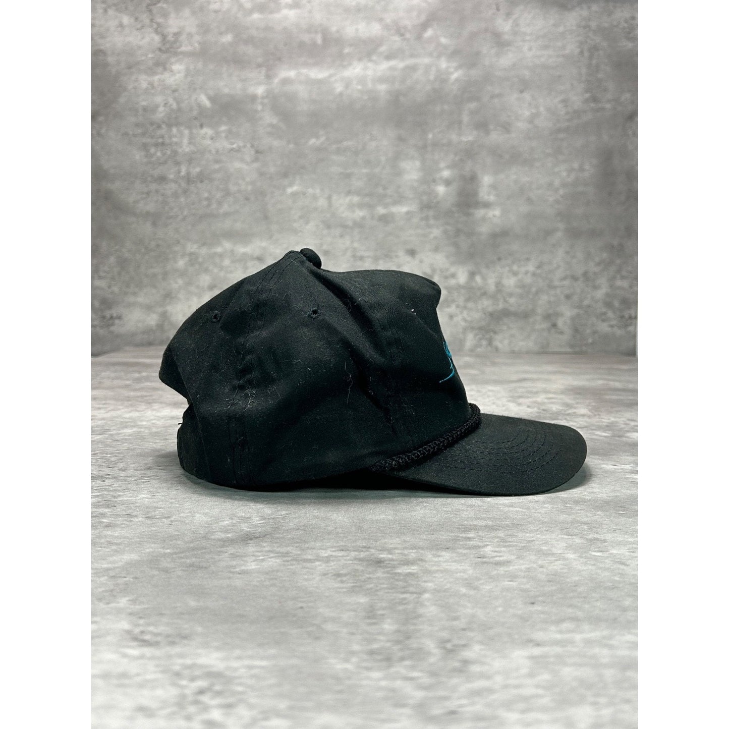 Vintage Defrance Embroidered Spellout Snapback Hat OSFA Black/Blue