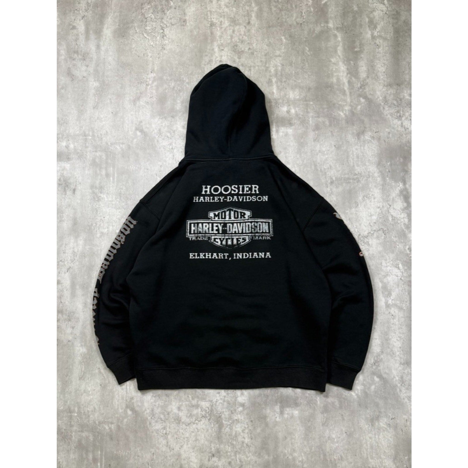 Vintage Harley Davidson Skull Bandana Graphic Hooded Sweatshirt Size Large