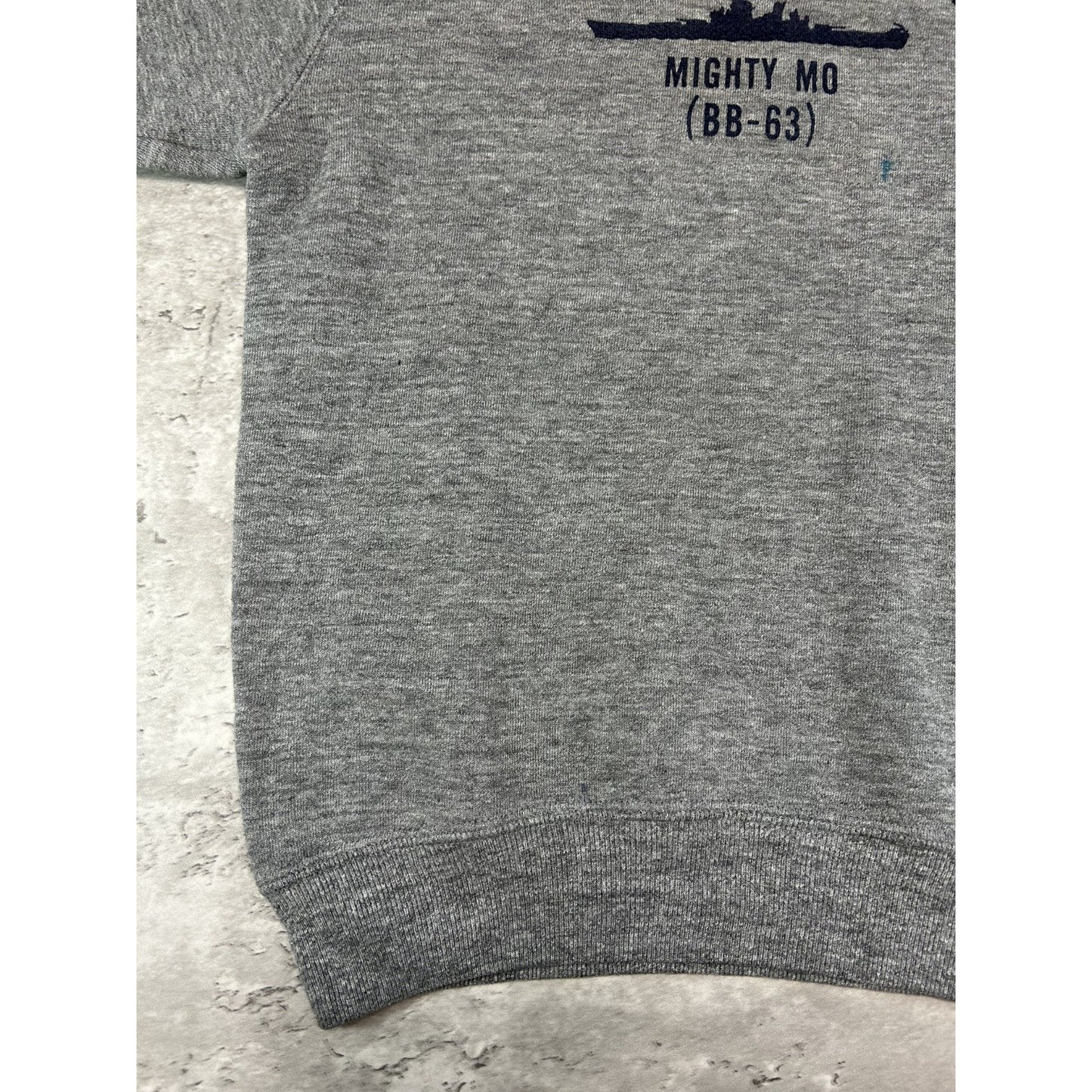 Vintage 1980s U.S.S Missouri Military Graphic Spellout Crewneck Sweatshirt Small