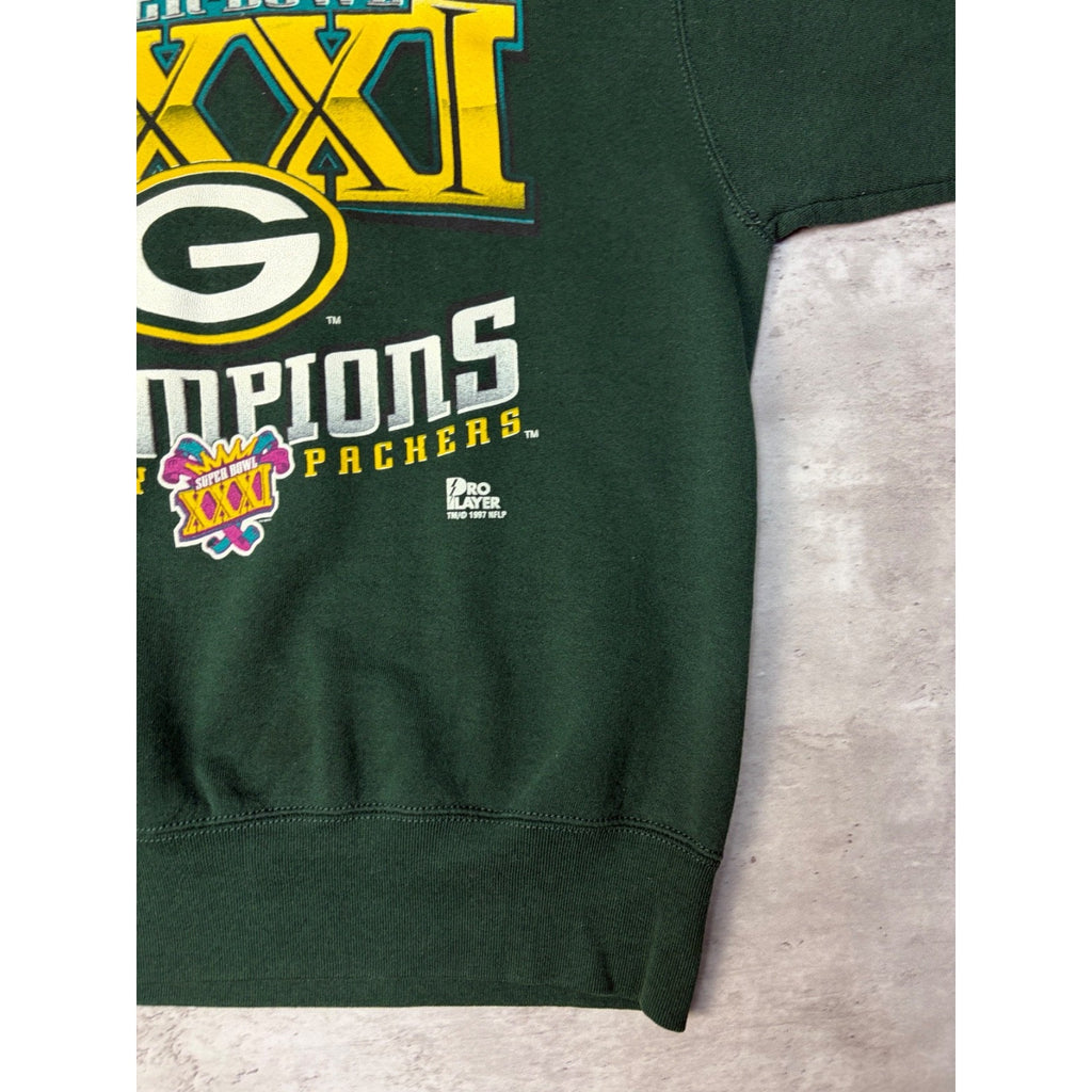 Vintage 1997 Green Bay Packers NFL Super Bowl XXXI Champs Sweatshirt Size Large