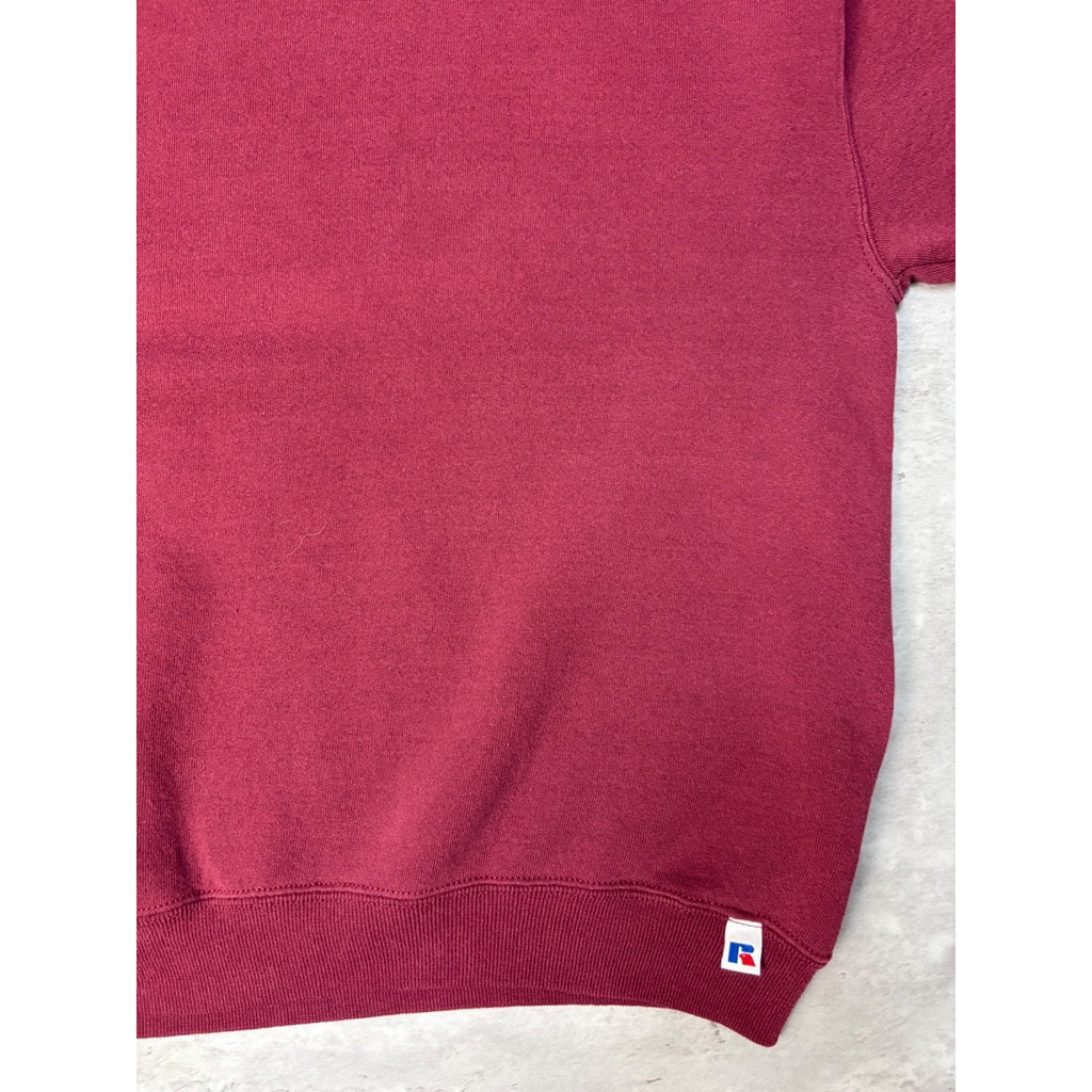 Vintage Russell Athletics Blank Pullover Maroon Crewneck Sweatshirt Size XL