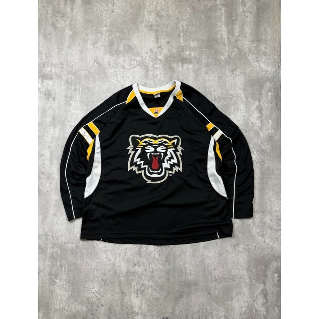 Vintage Hamilton Tiger Cats CFL Embroidered Long Sleeve Football Jersey Size XL