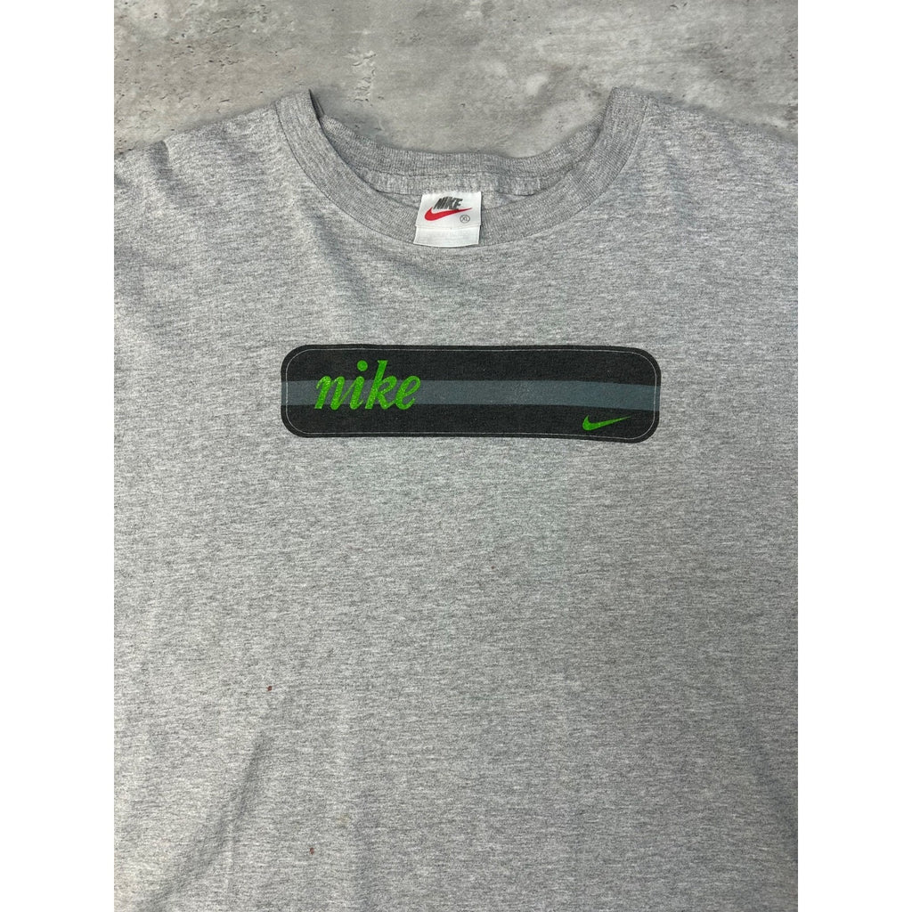Vintage 90s Nike Box Logo Spellout Swoosh Graphic T-Shirt Size XL