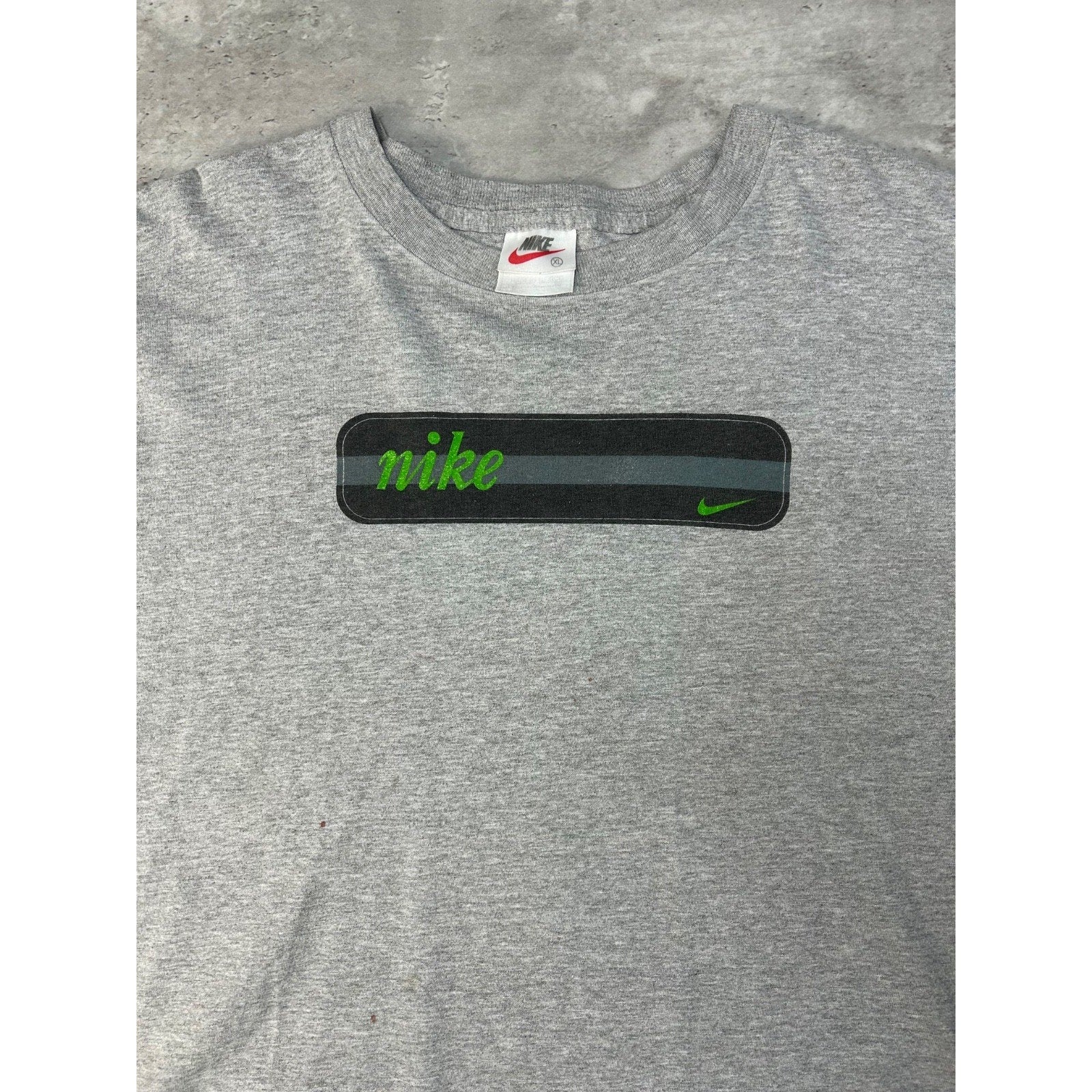 Vintage 90s Nike Box Logo Spellout Swoosh Graphic T-Shirt Size XL
